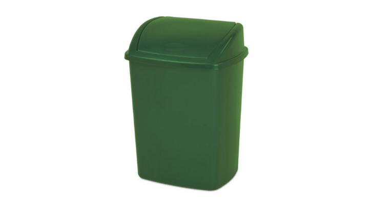 Afvalbak met swingdeksel, 15 liter, groen, VB 028418