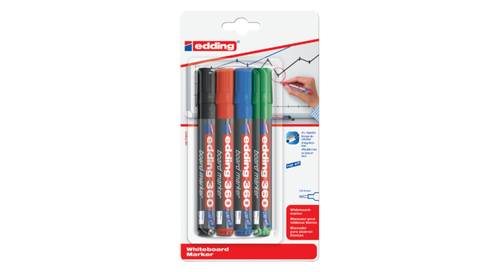 Viltstift edding 360 whiteboard rond 3mm ass