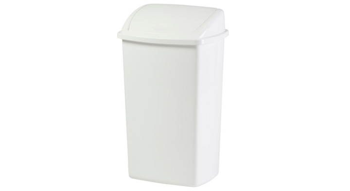 Afvalbak Met Swingdeksel | 50 Liter | Wit | VB 200916