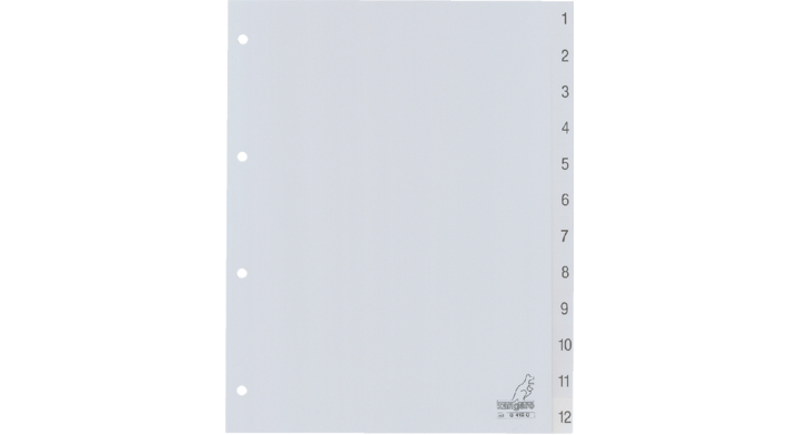 Tabblad kangaro g412c a4 4r pp 12dlg 1-12 grijs(g412c)