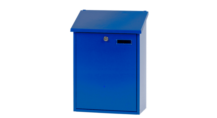 Wandbrievenbus Sebastian, 325x160x445 mm, blauw, VB 440350