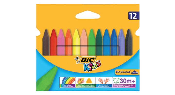 Kleurkrijt bic 857 plastidecor triangel