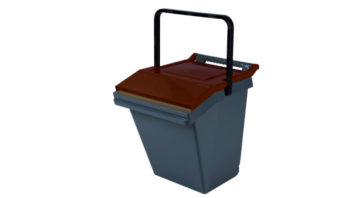 Easytech, stapelbare afvalbak, 40 ltr, grijs/bruin,VB 188024