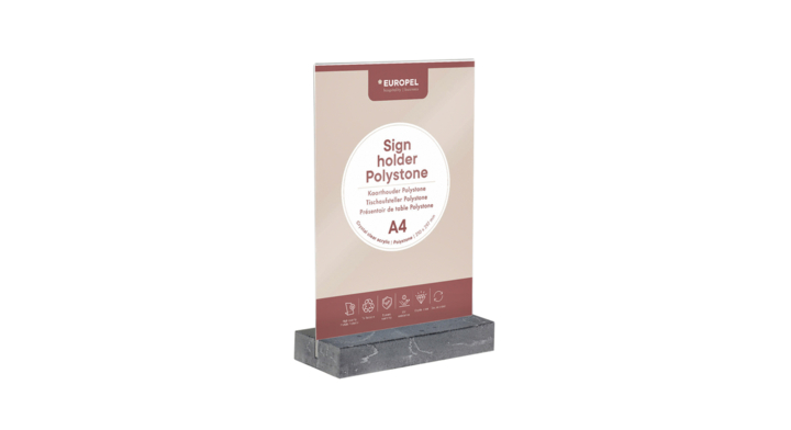 Kaarthouder europel a4 polystone antraciet(351022)
