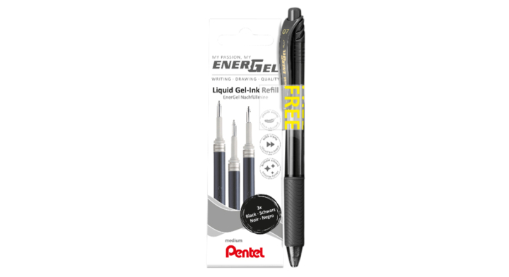 Navulling pentel gelschrijver energel lr7 zwart(lr7-3a-promo