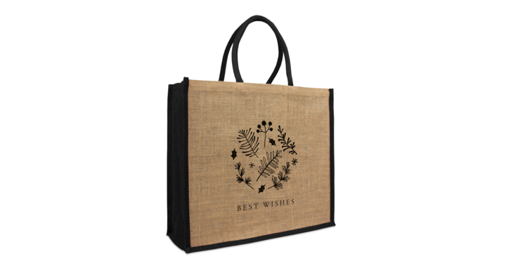 Jute kersttas, gekleurd koord, Best Wishes, 45+17x4 (50 st)