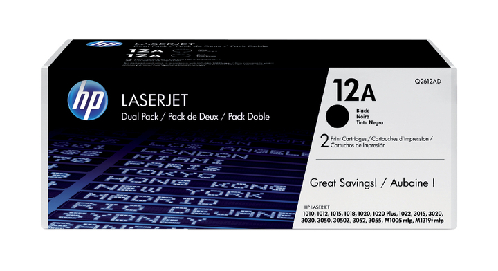 Tonercartridge hp q2612a duopak 2k(q2612ad) doos/2 stuks