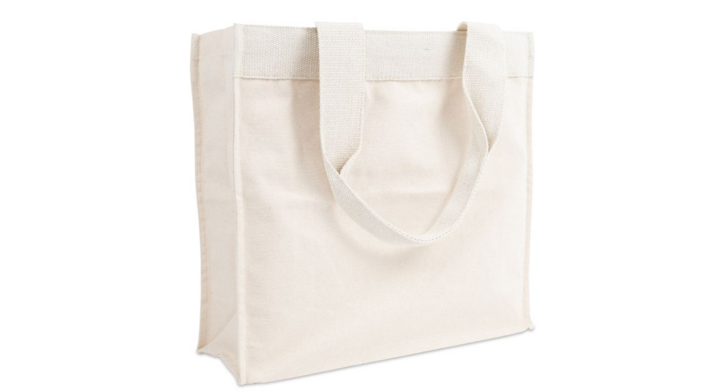 Canvas shopper, 38+12x36cm, Ecru, 50 stuks