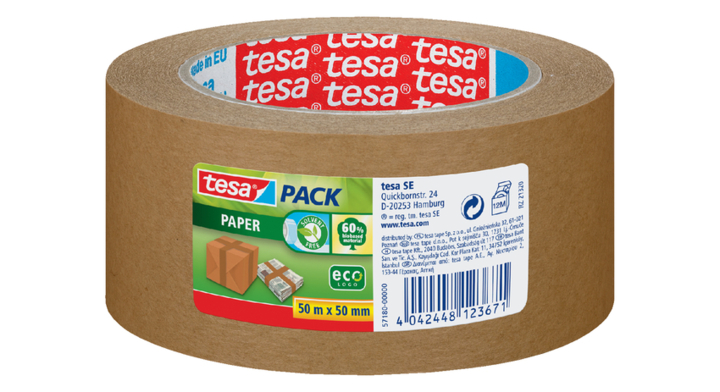 Verpakkingstape papier tesa 50mx50mm(57180-00000-02)