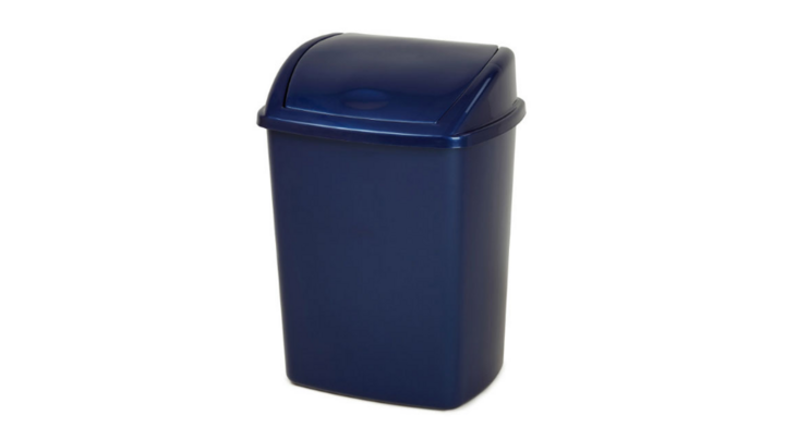 Afvalbak met swingdeksel, 15 liter, blauw, VB 038417