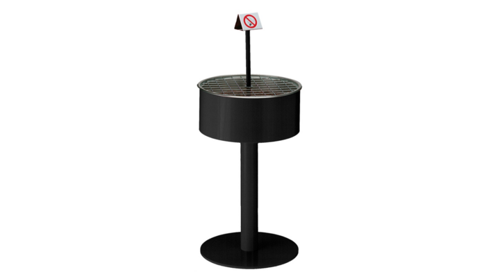 Zandasbak Op Voet | Ø460x950mm | Zwart | VB 150390