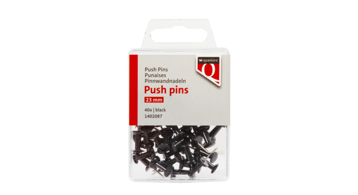 Push pins quantore zwart 40 stuks(1402087)
