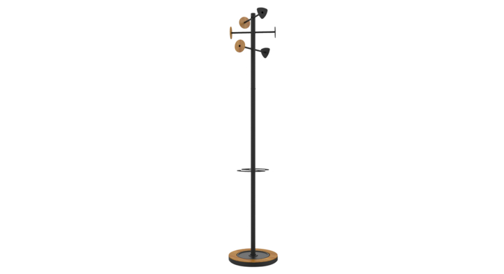Kapstok unilux bora zwart/bamboe(400140808)