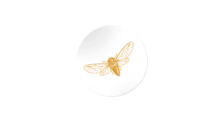 Etiket, vlinder, rond 45mm, goud (1000 stuks)