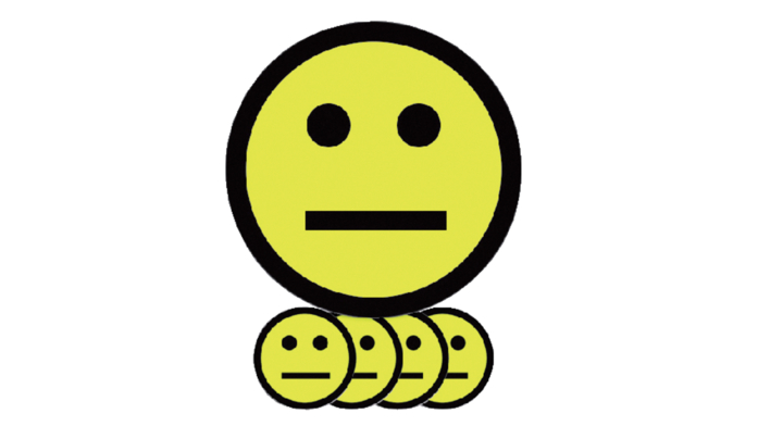 Magneet smiley 7.5cm emotie neutraal geel(14032.210)