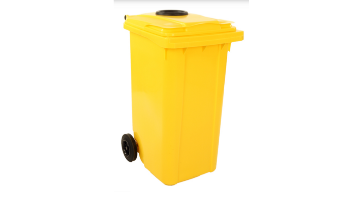 Container, rozet glas & flessen, 240 liter, geel, VB 240500