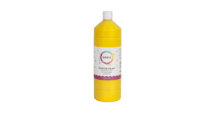 Plakkaatverf qrea geel 1000ml(47502)