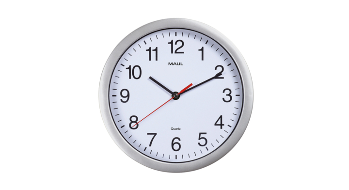 Wandklok maul run quartz ø25x5cm kunststof zi/wt(9052695)
