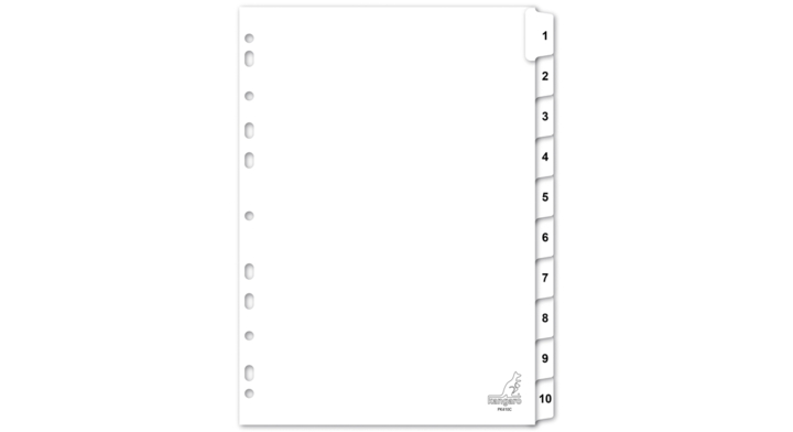 Tabblad kangaro pk410c a4 4r karton 10dlg 1-10(pk410c)