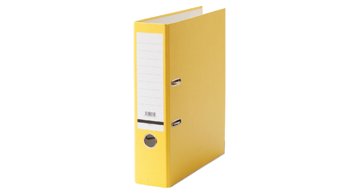 Qbasic, ordner A4, 80mm, karton geel, 11395118