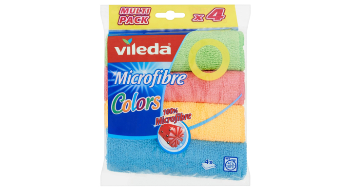 Vileda, microvezeldoek, 30x30cm, multicolour, 151502 (4 stuks)