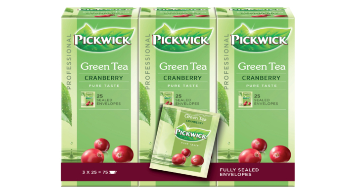 Pickwick Professional, groene thee, 1.5 gram, cranberry, 4016822 (25 stuks)