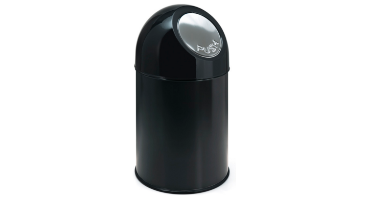 Afvalbak met pushdeksel, 30 liter, zwart, VB 460001