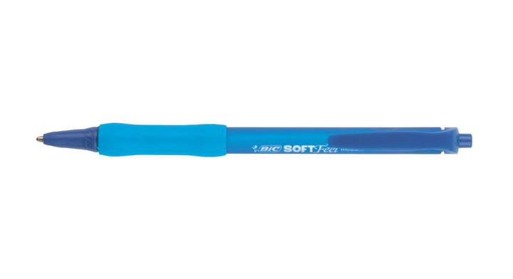 Bic Soft Feel Clic Grip, balpen, medium, blauw, 837398