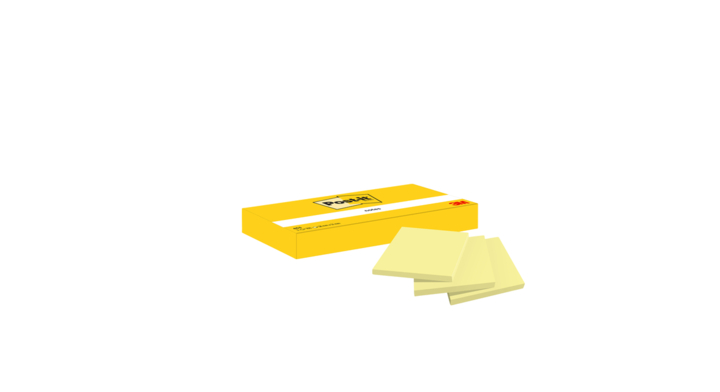 Memoblok 3m post-it 653yel 38x51mm geel doos/3 stuk