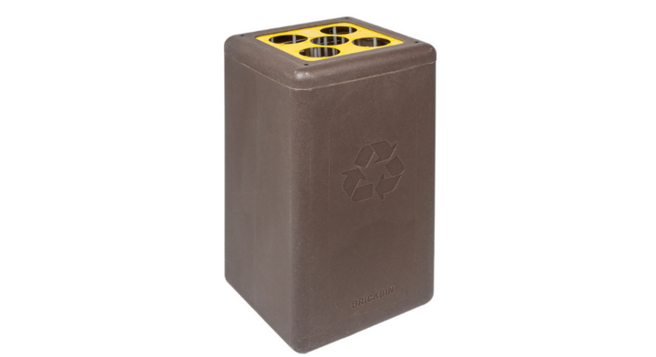 Brickbin, modulaire afvalscheidingsbak, 65 liter, bruin, VB 193882 | bekers