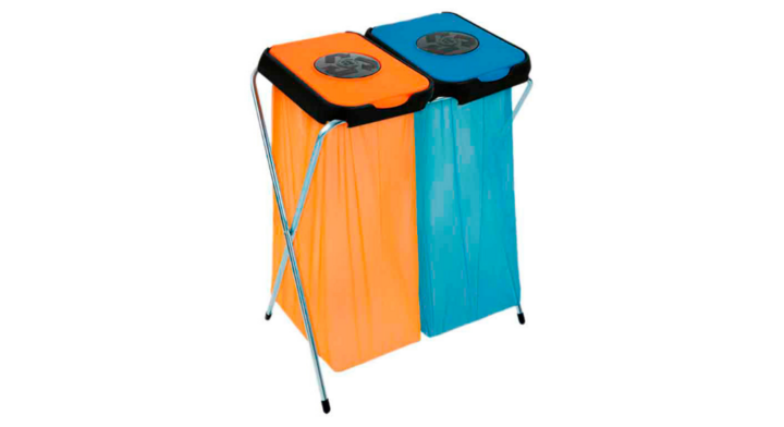 EkoThinks 2, afvalzakhouders, blauw/oranje, VB 211302