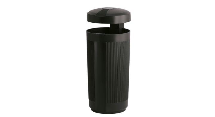 Buitenafvalbak met afdak, 50 liter, zwart, VB 200250