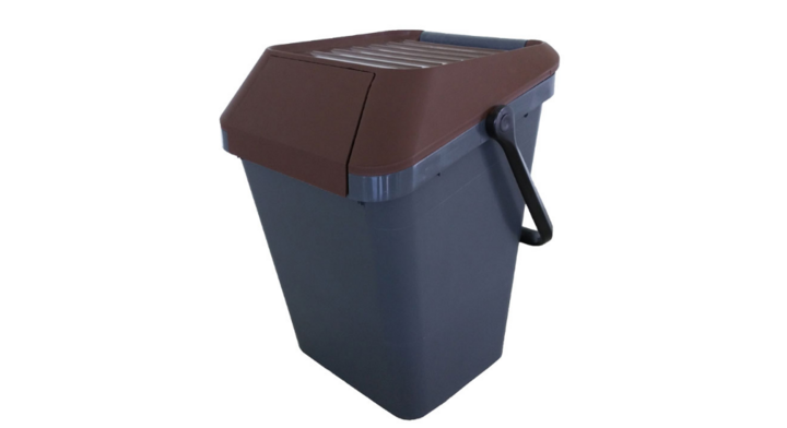 Easymax, stapelbare afvalbak, 45 liter, grijs/bruin, VB 187898