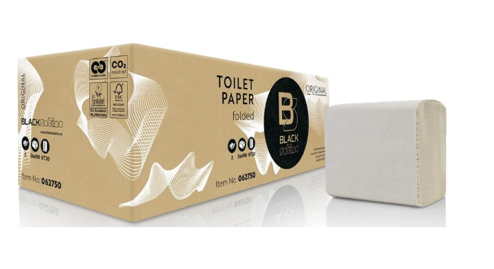 BlackSatino BriQ | Gevouwen Toiletpapier | 24x10cm | 2-Laags | BT20 | Wit | 062750 (6.840 stuks) - OP=OP AANBIEDING
