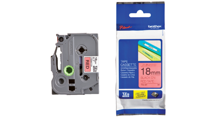 Lettertape brother p-touch tz441 18mm rood/zwart
