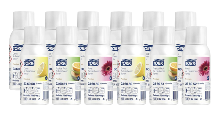Tork Premium | Luchtverfrisser Spray | 75ml | A1 | Mixpakket | 236056 (12 stuks)