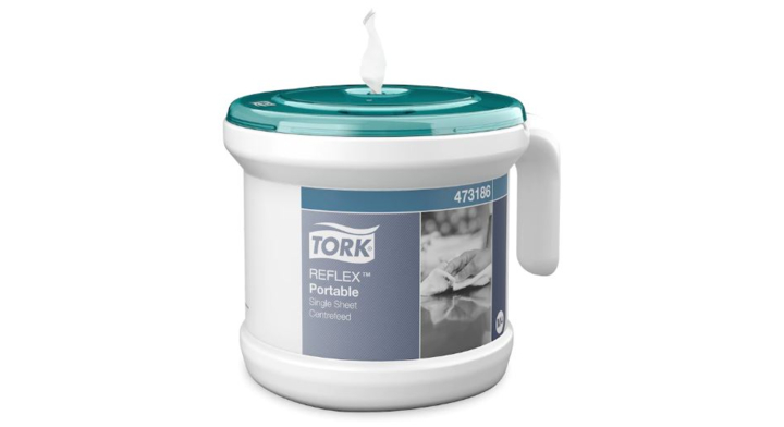 Tork Reflex | Poetspapier Dispenser | Draagbaar | M4 | Turquoise/Wit | 473186