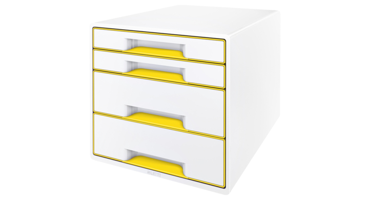 Ladenbox leitz wow 4 laden wit/geel(52132016)