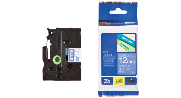 Lettertape brother p-touch tz535 12mm hard bl/wit