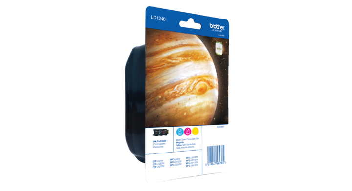 Inkcartridge brother lc-1240 rood blauw geel(lc-1240rbwbp)