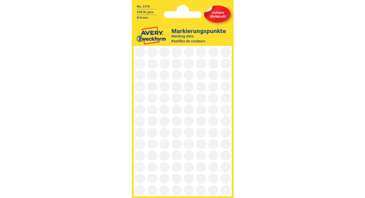 Etiket avery zweck 3175 8mm 416st