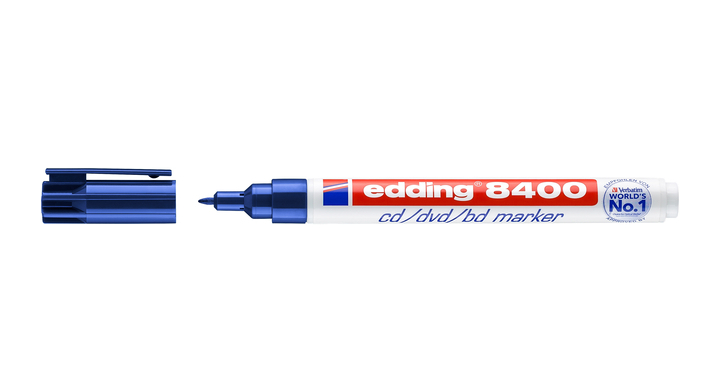Viltstift edding 8400 cd rom rond 0.5-1mm blauw