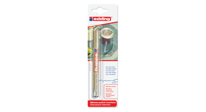 Viltstift edding 780 lak perm rond 0.8mm goud
