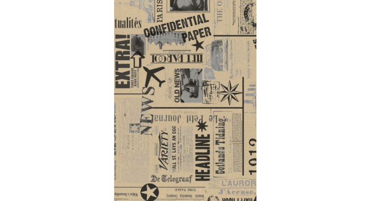 Cadeaupapier, 50cm x 250m, K101352/2, Newspaper Black-Silver