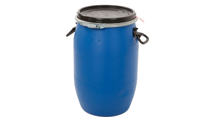 Kunststof ton, 60 liter, blauw/zwart, VB 205014