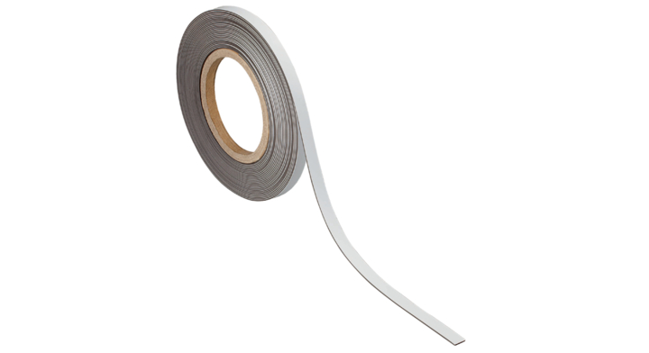 Magneet etiketband maul 10mx10mmx1mm wisbaar wit(6524102)