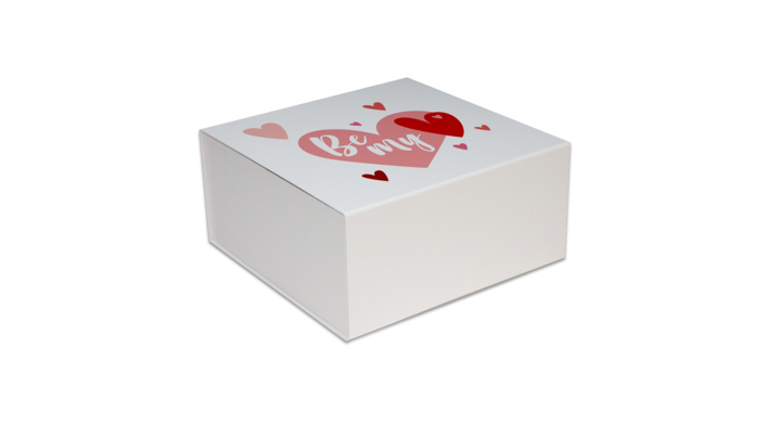 Luxe valentijn magneetdozen,, 23x23x11cm, wit, (25st)