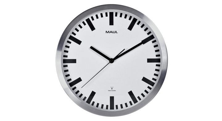 Wandklok maulpilot 30.5cm wit/aluminium(9063308)