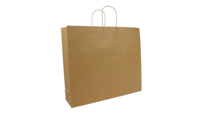Draagtas, papier, gedraaid koord, 54+13x46cm, bruin (100 st)