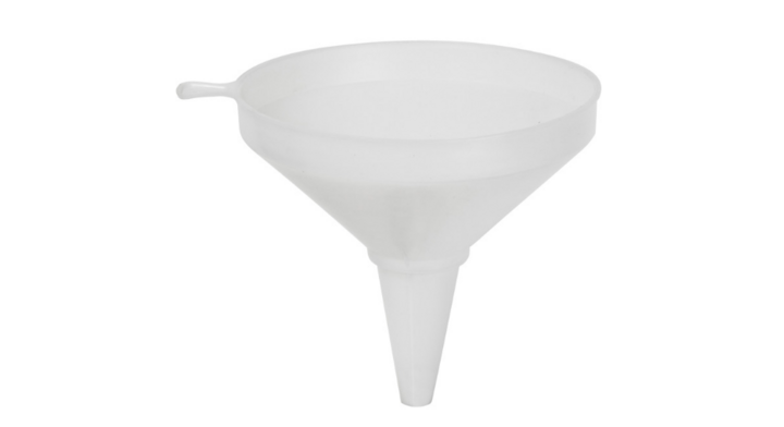 Trechter met filter, Ø200x200 mm, wit, VB 045402